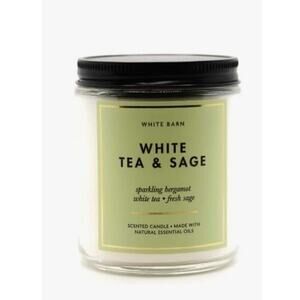 8oz White Barn Single Wick Scented Candle White Tea & Sage boxed